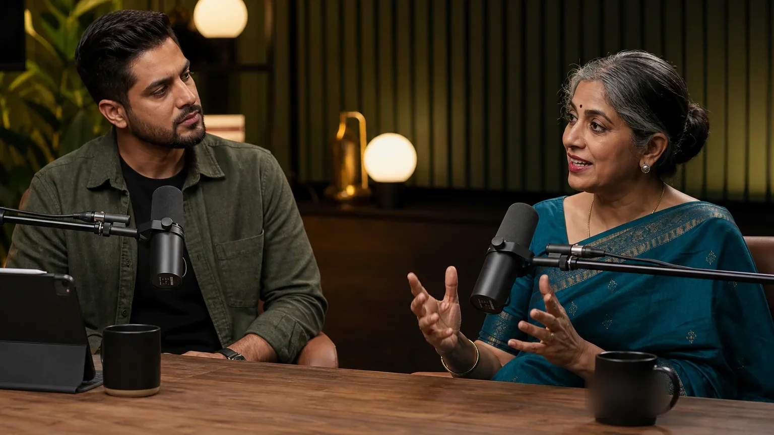 Meera Nair in conversation in the Hunar Speaks studio