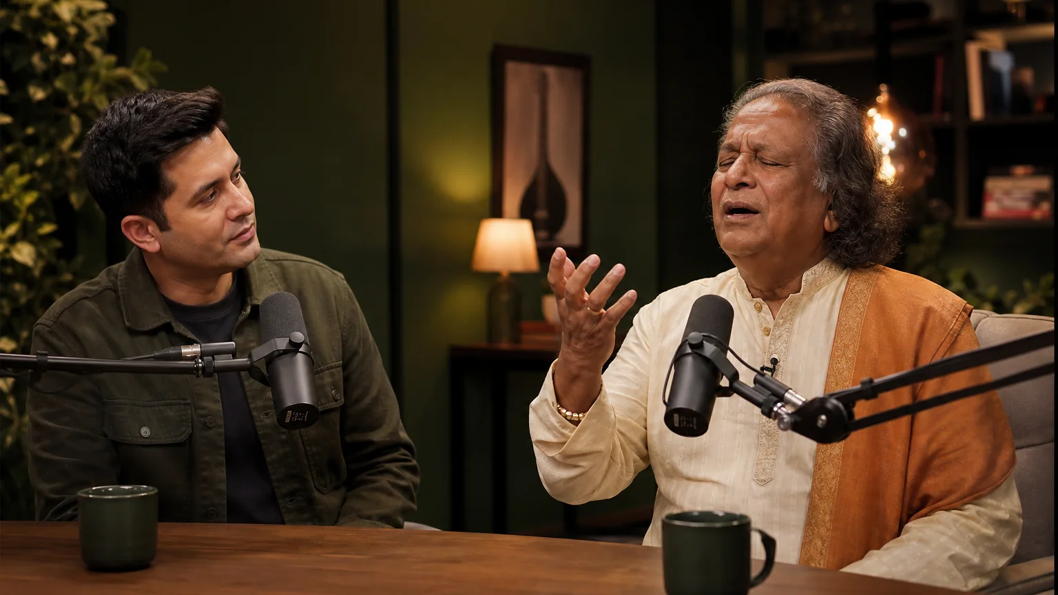 Pt. Ravindra Joshi on set